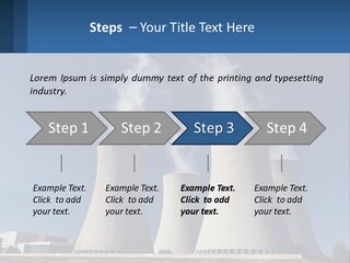 A Power Plant With Smoke Coming Out Of It PowerPoint Template