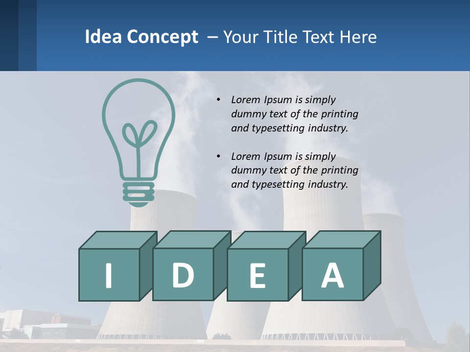 A Power Plant With Smoke Coming Out Of It PowerPoint Template