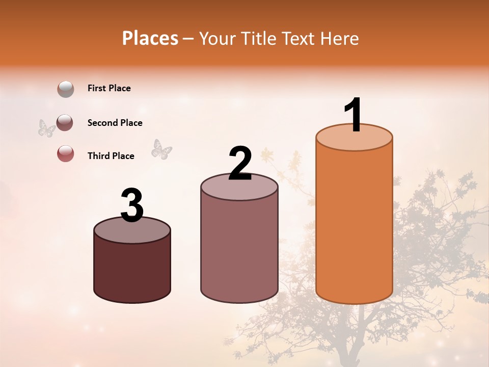 A Group Of Butterflies Flying Over A Tree PowerPoint Template