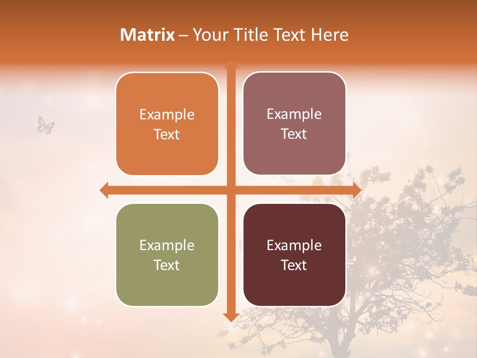 A Group Of Butterflies Flying Over A Tree PowerPoint Template