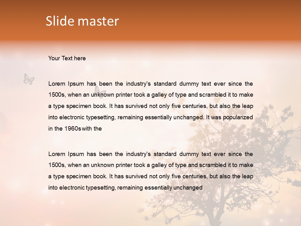 A Group Of Butterflies Flying Over A Tree PowerPoint Template