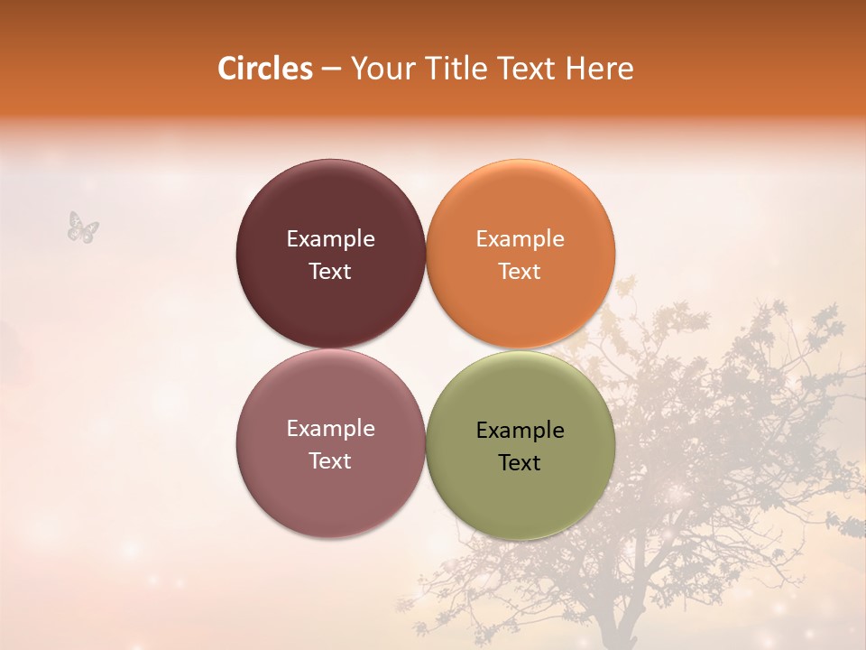 A Group Of Butterflies Flying Over A Tree PowerPoint Template