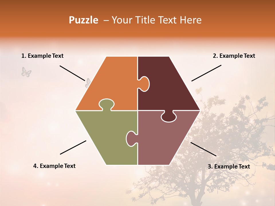 A Group Of Butterflies Flying Over A Tree PowerPoint Template