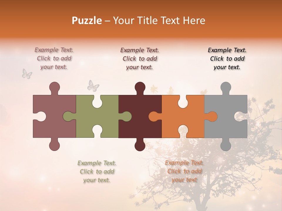 A Group Of Butterflies Flying Over A Tree PowerPoint Template