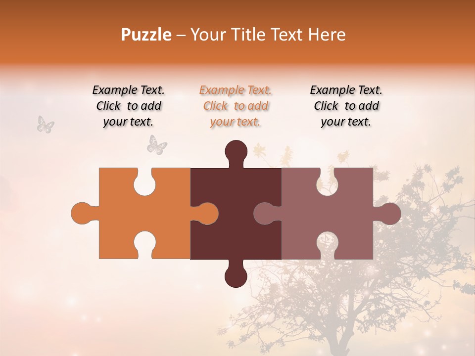 A Group Of Butterflies Flying Over A Tree PowerPoint Template