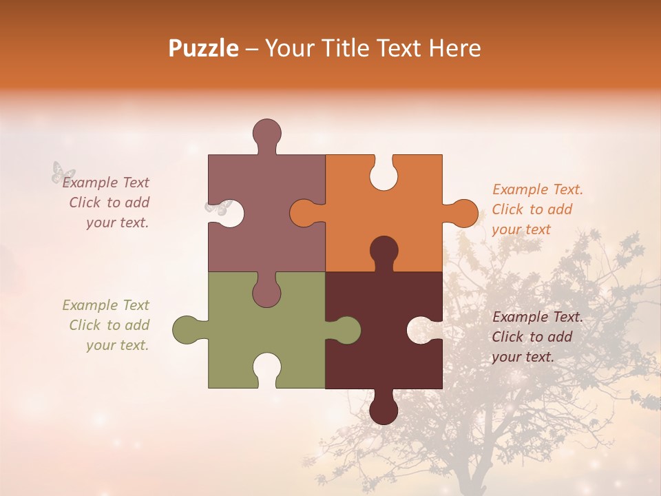 A Group Of Butterflies Flying Over A Tree PowerPoint Template