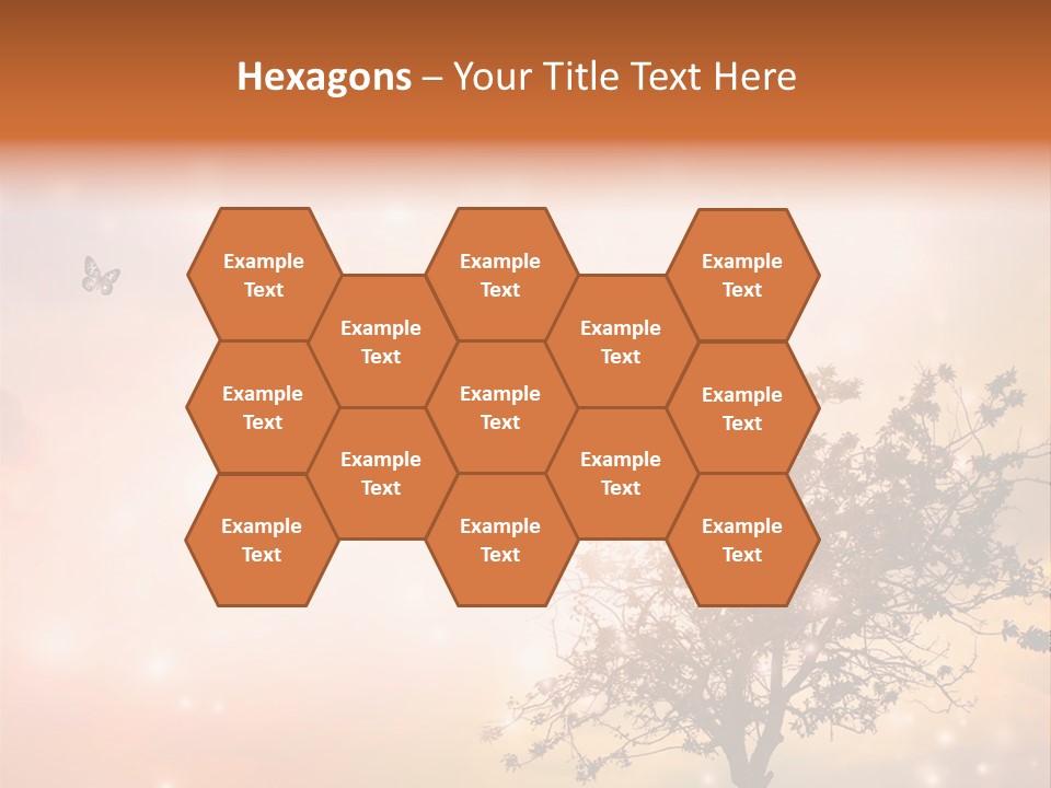 A Group Of Butterflies Flying Over A Tree PowerPoint Template