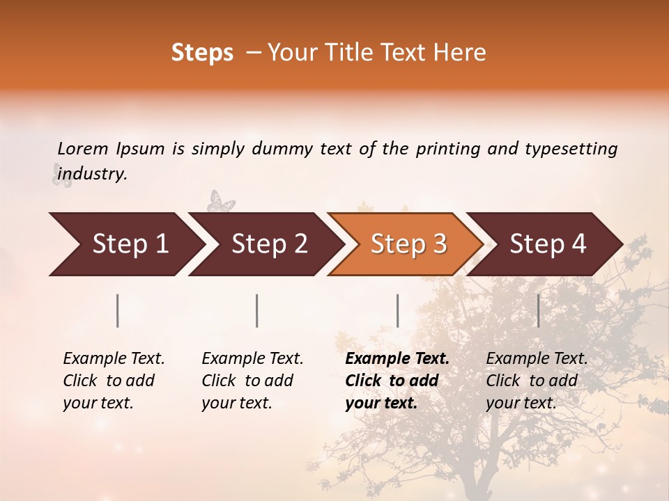 A Group Of Butterflies Flying Over A Tree PowerPoint Template