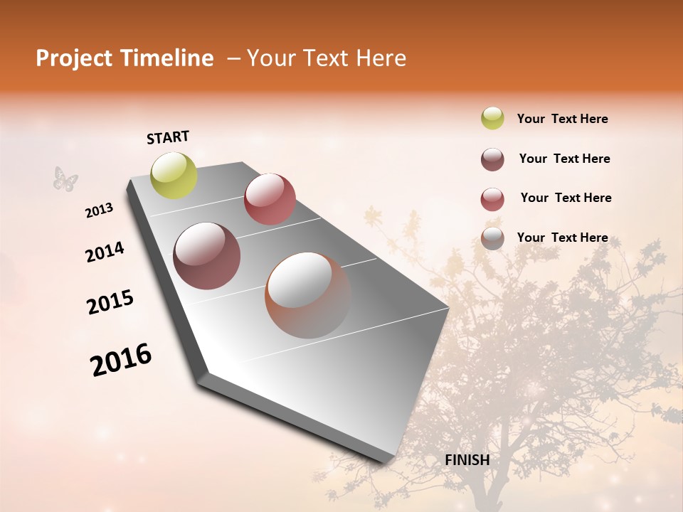 A Group Of Butterflies Flying Over A Tree PowerPoint Template