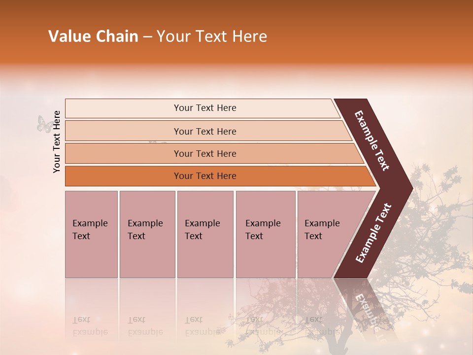 A Group Of Butterflies Flying Over A Tree PowerPoint Template