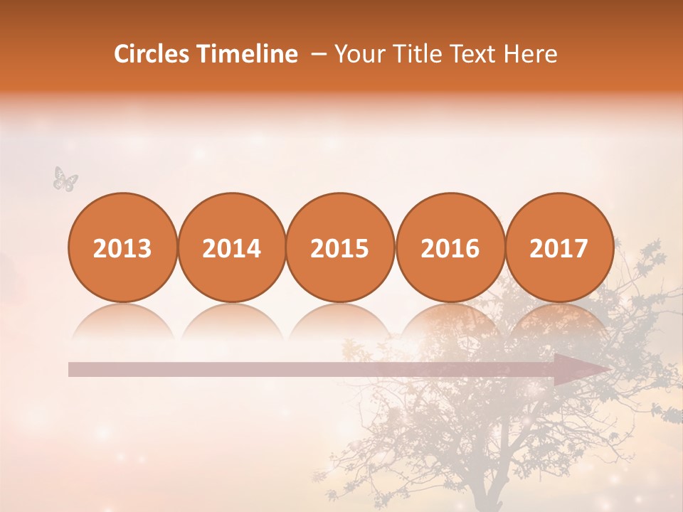 A Group Of Butterflies Flying Over A Tree PowerPoint Template