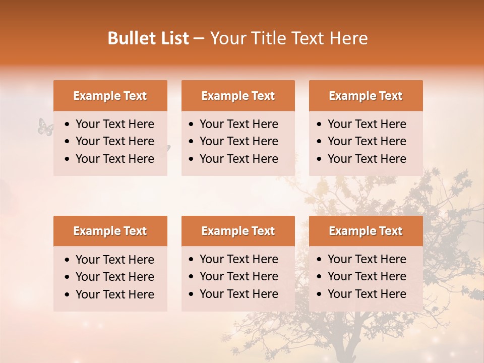 A Group Of Butterflies Flying Over A Tree PowerPoint Template