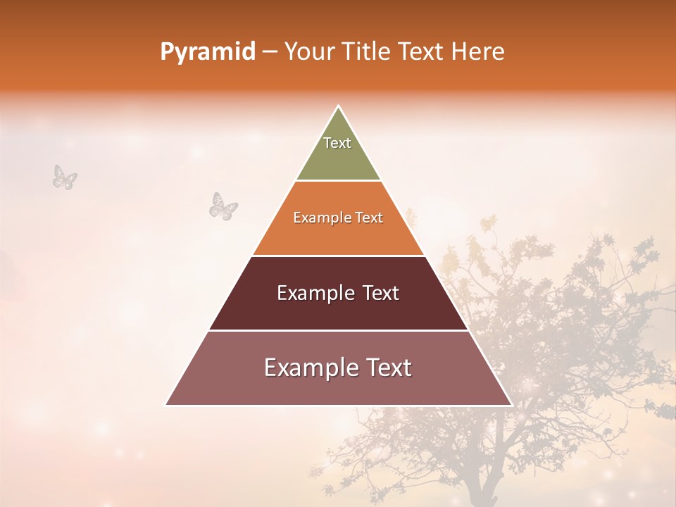 A Group Of Butterflies Flying Over A Tree PowerPoint Template