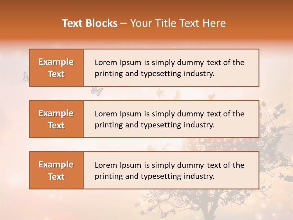 A Group Of Butterflies Flying Over A Tree PowerPoint Template