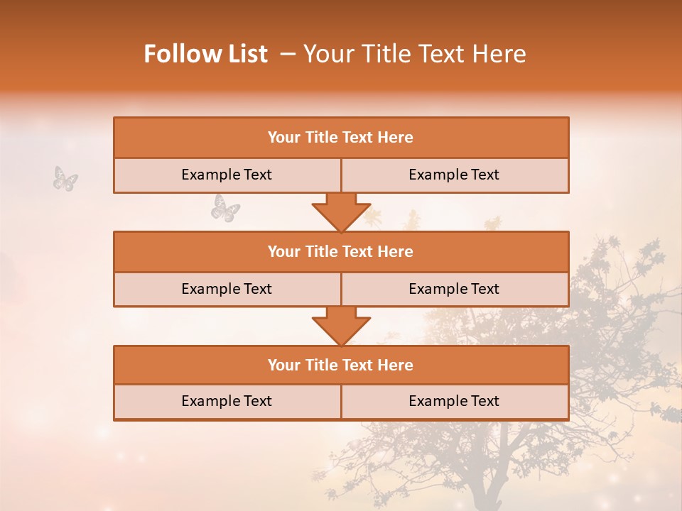 A Group Of Butterflies Flying Over A Tree PowerPoint Template