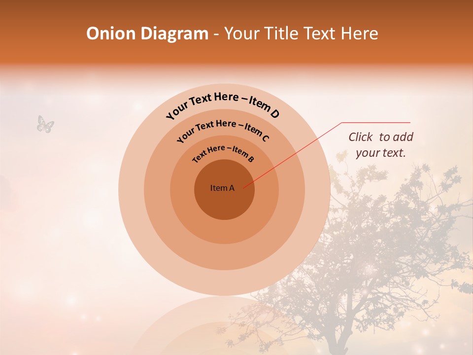 A Group Of Butterflies Flying Over A Tree PowerPoint Template