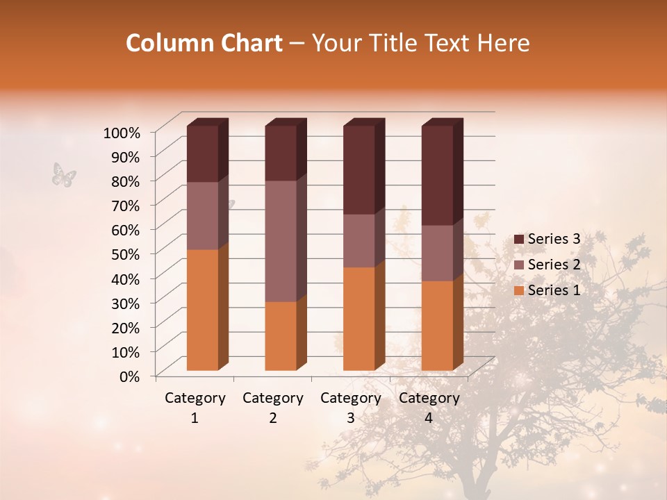 A Group Of Butterflies Flying Over A Tree PowerPoint Template