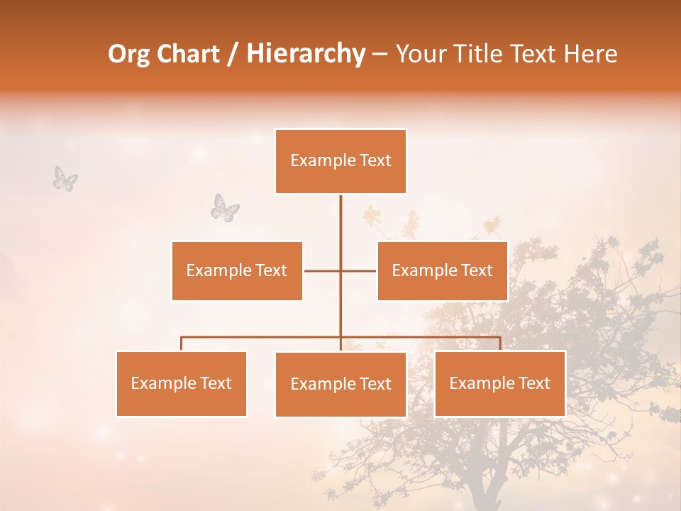 A Group Of Butterflies Flying Over A Tree PowerPoint Template