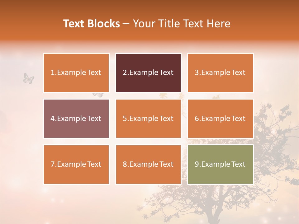 A Group Of Butterflies Flying Over A Tree PowerPoint Template