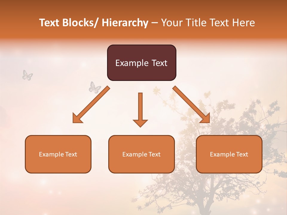 A Group Of Butterflies Flying Over A Tree PowerPoint Template