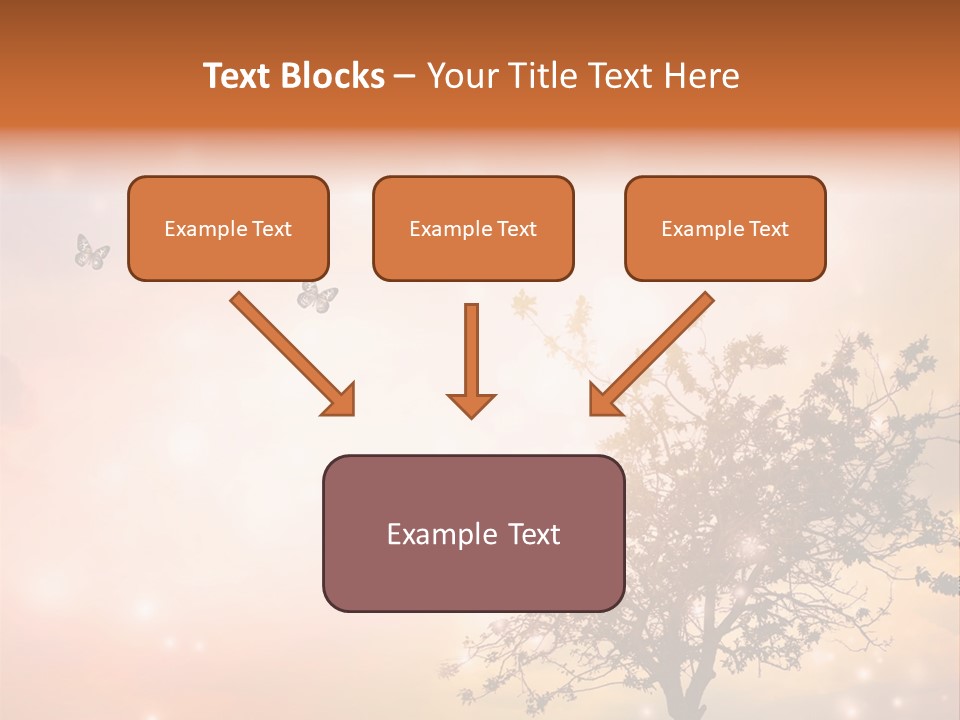 A Group Of Butterflies Flying Over A Tree PowerPoint Template