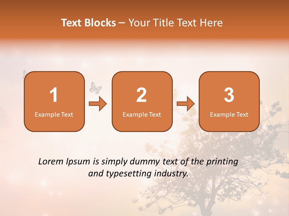 A Group Of Butterflies Flying Over A Tree PowerPoint Template