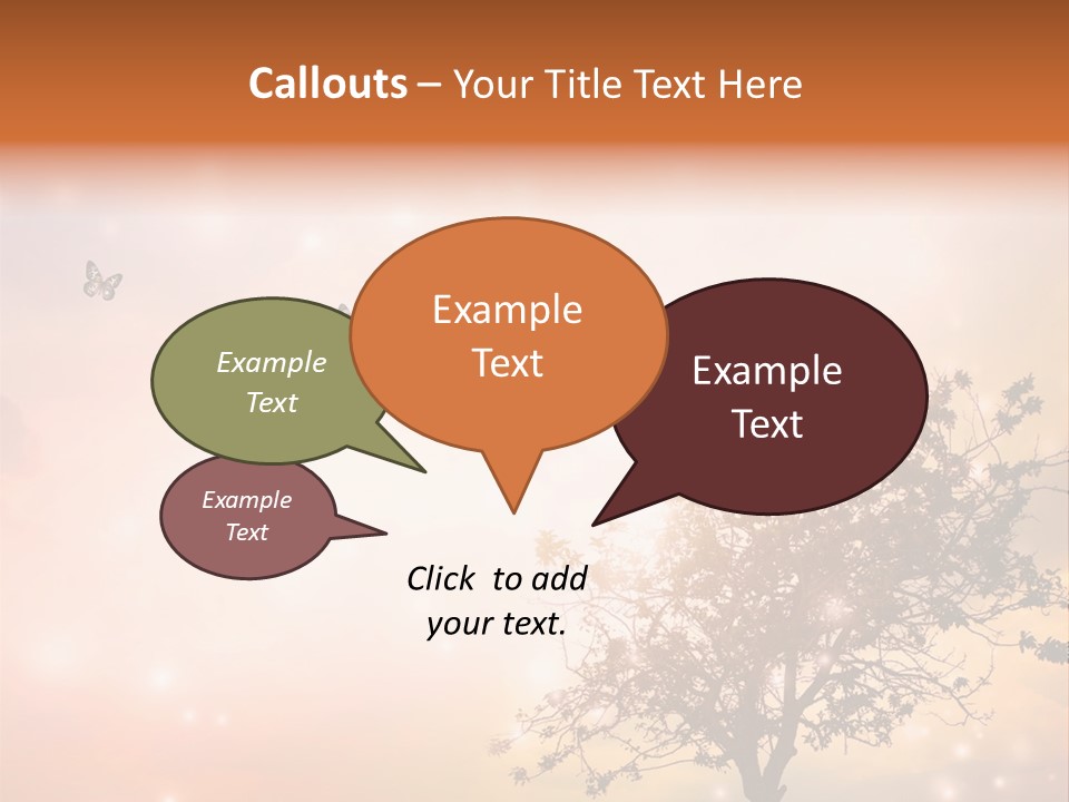 A Group Of Butterflies Flying Over A Tree PowerPoint Template