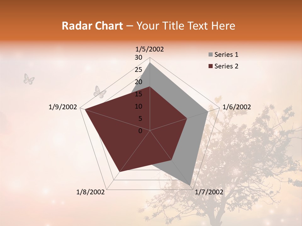 A Group Of Butterflies Flying Over A Tree PowerPoint Template