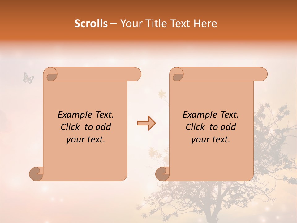 A Group Of Butterflies Flying Over A Tree PowerPoint Template