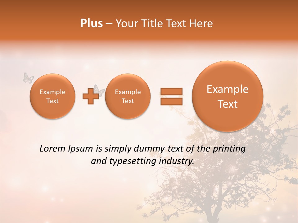 A Group Of Butterflies Flying Over A Tree PowerPoint Template