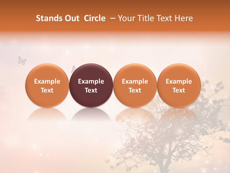 A Group Of Butterflies Flying Over A Tree PowerPoint Template