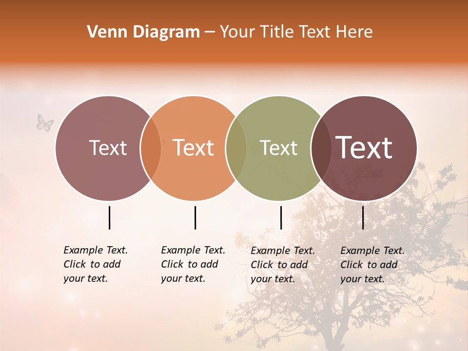 A Group Of Butterflies Flying Over A Tree PowerPoint Template
