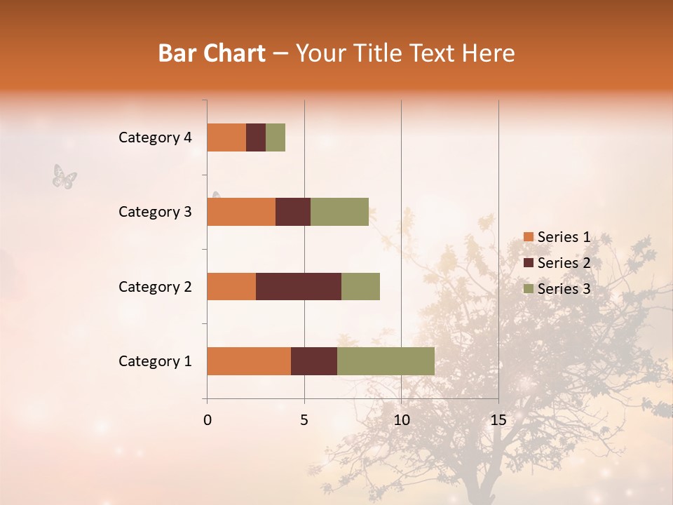 A Group Of Butterflies Flying Over A Tree PowerPoint Template