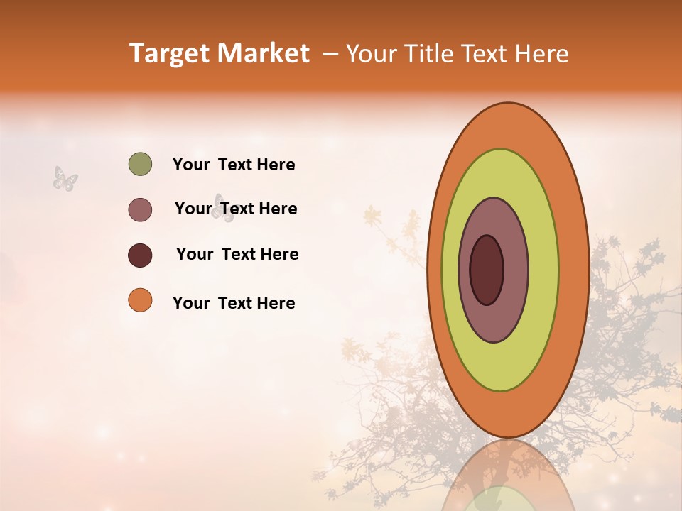 A Group Of Butterflies Flying Over A Tree PowerPoint Template