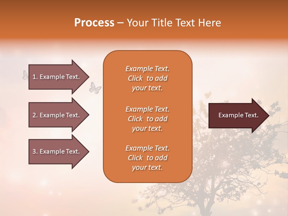 A Group Of Butterflies Flying Over A Tree PowerPoint Template