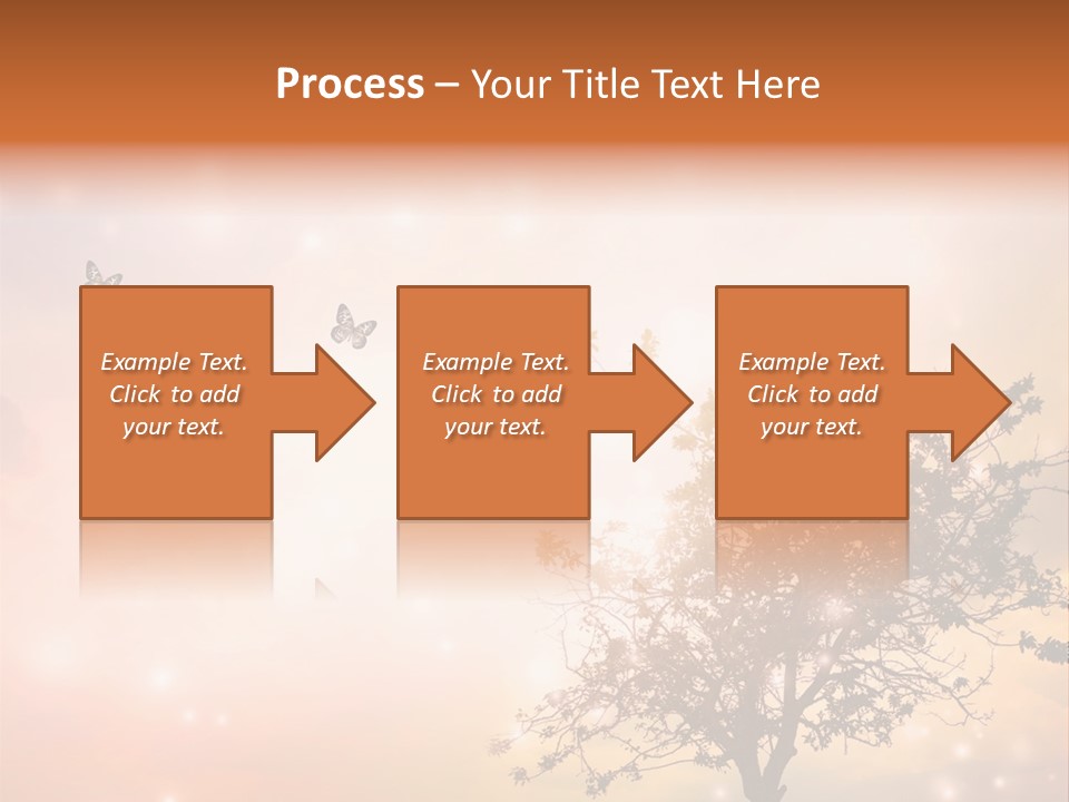 A Group Of Butterflies Flying Over A Tree PowerPoint Template