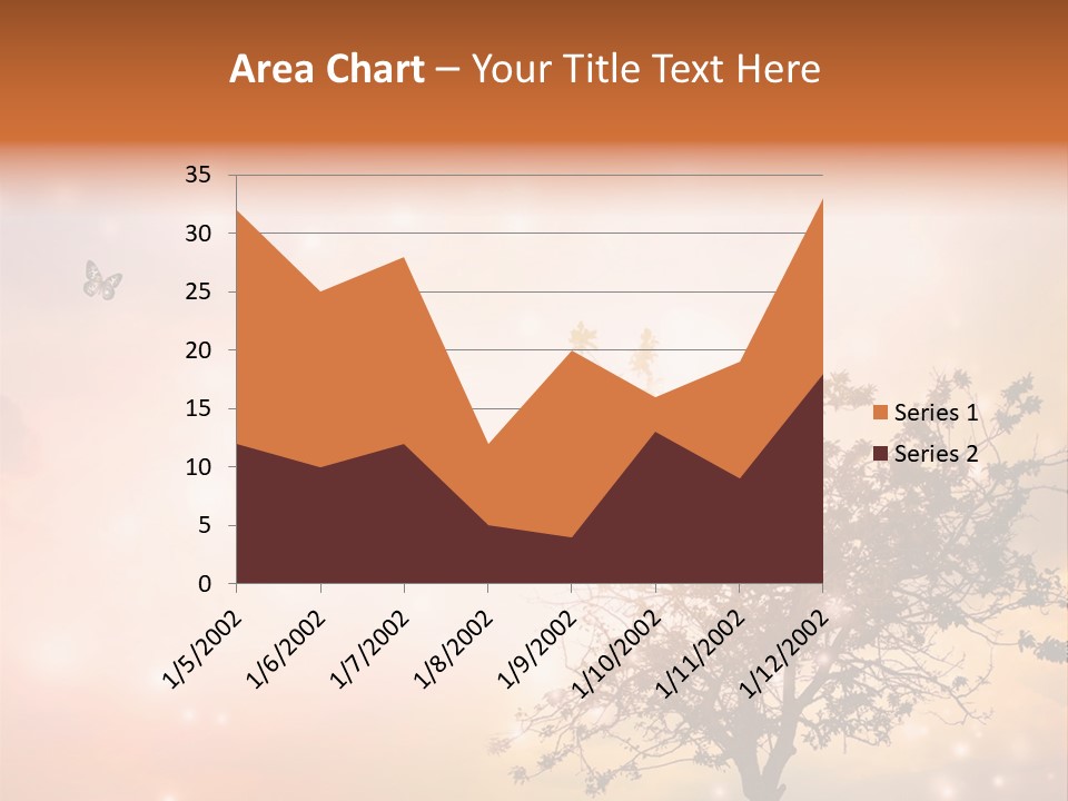 A Group Of Butterflies Flying Over A Tree PowerPoint Template