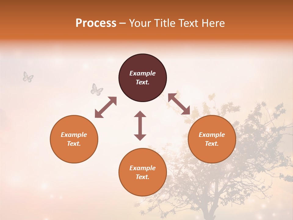 A Group Of Butterflies Flying Over A Tree PowerPoint Template