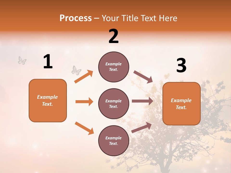 A Group Of Butterflies Flying Over A Tree PowerPoint Template