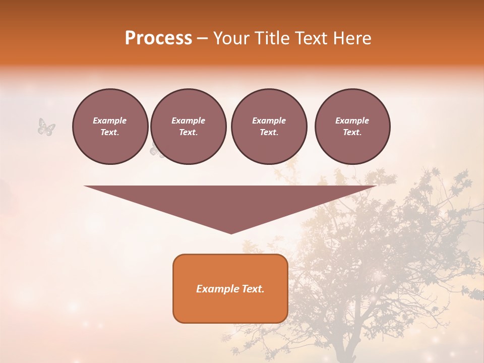 A Group Of Butterflies Flying Over A Tree PowerPoint Template