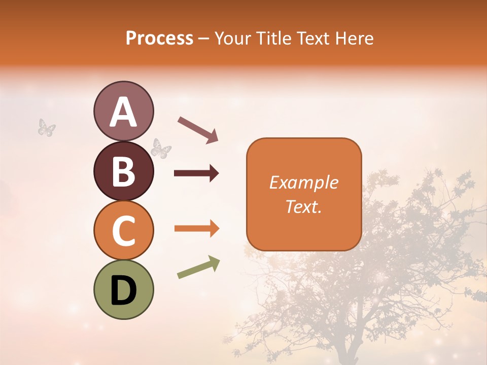 A Group Of Butterflies Flying Over A Tree PowerPoint Template