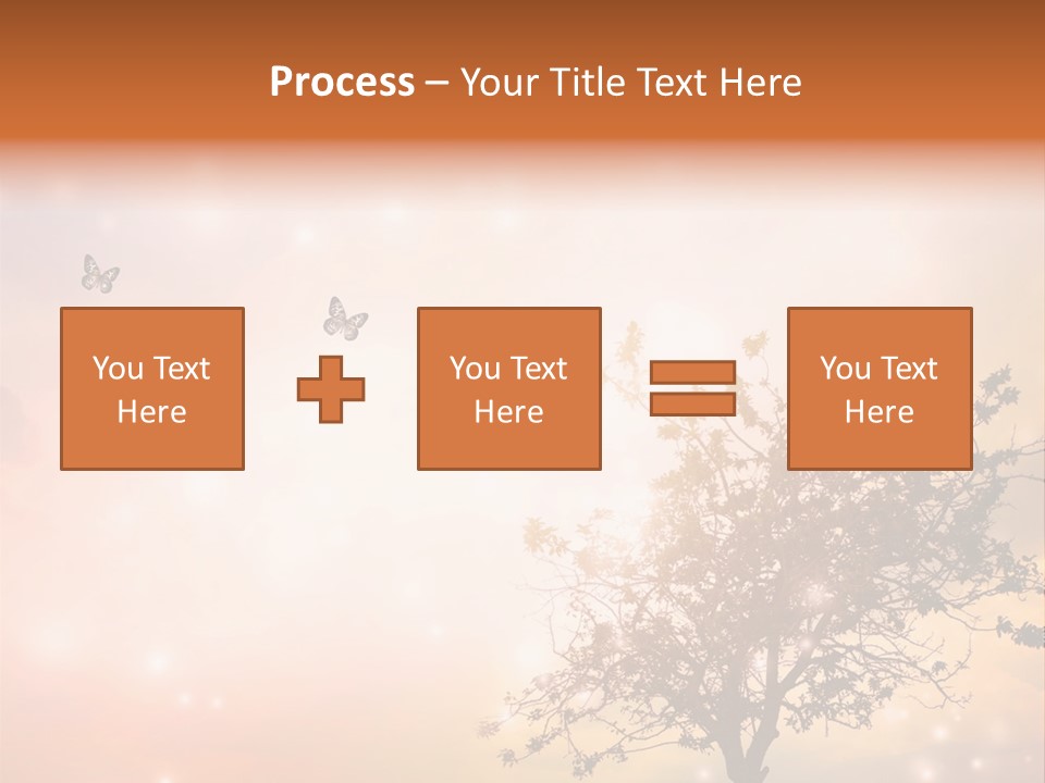 A Group Of Butterflies Flying Over A Tree PowerPoint Template