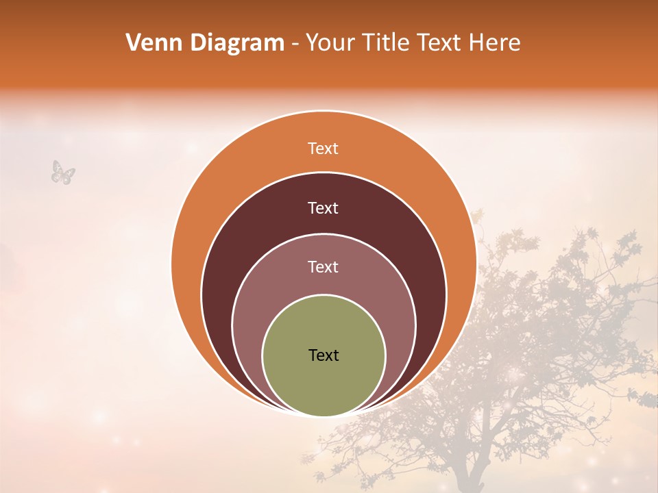 A Group Of Butterflies Flying Over A Tree PowerPoint Template