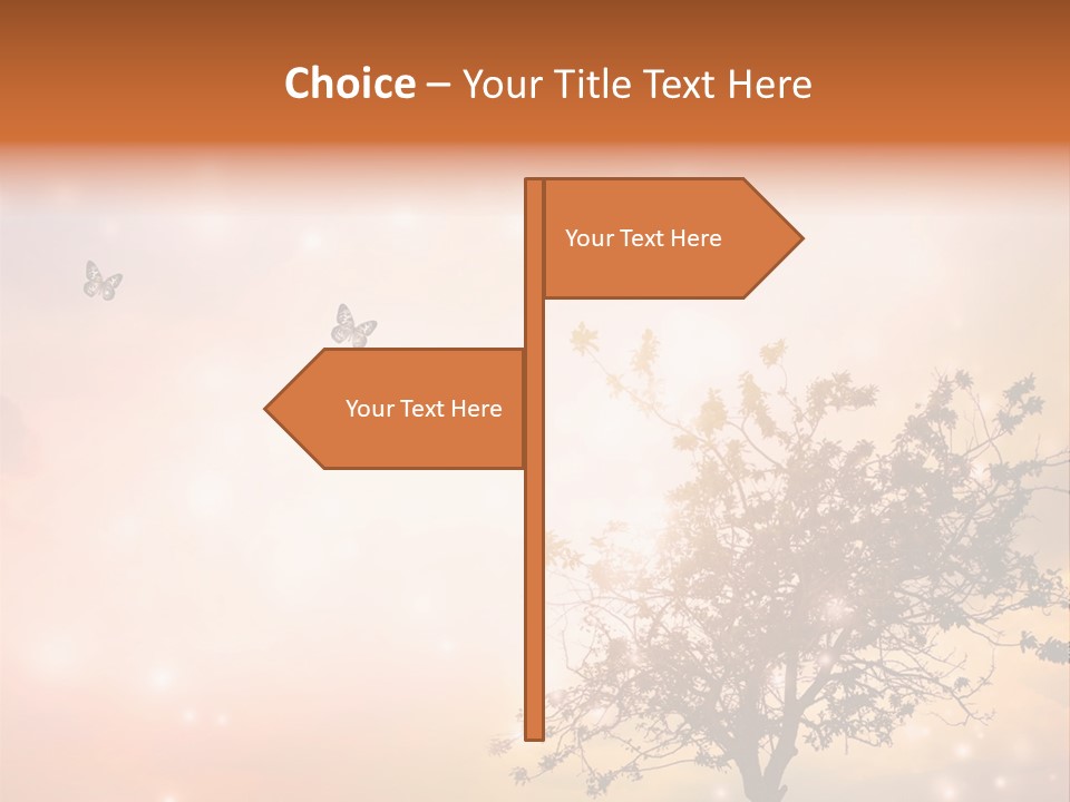 A Group Of Butterflies Flying Over A Tree PowerPoint Template