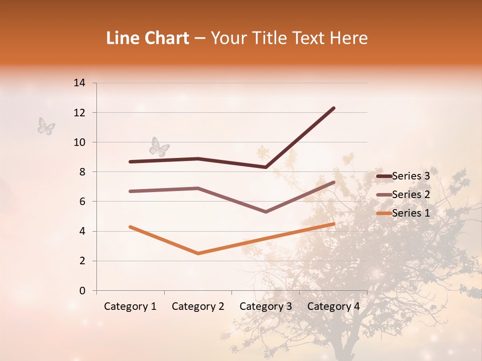 A Group Of Butterflies Flying Over A Tree PowerPoint Template