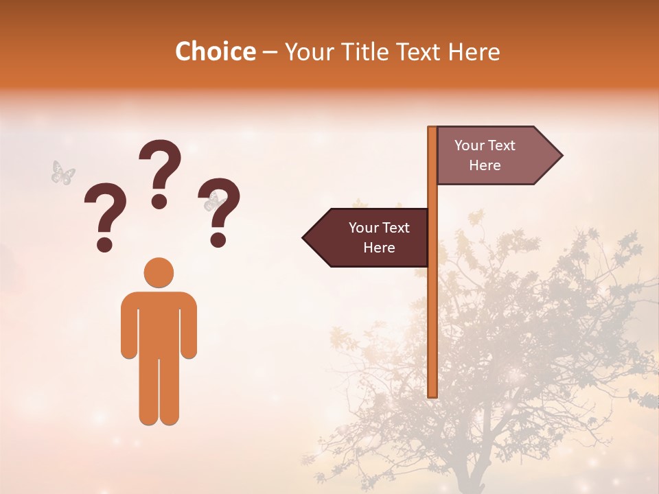 A Group Of Butterflies Flying Over A Tree PowerPoint Template
