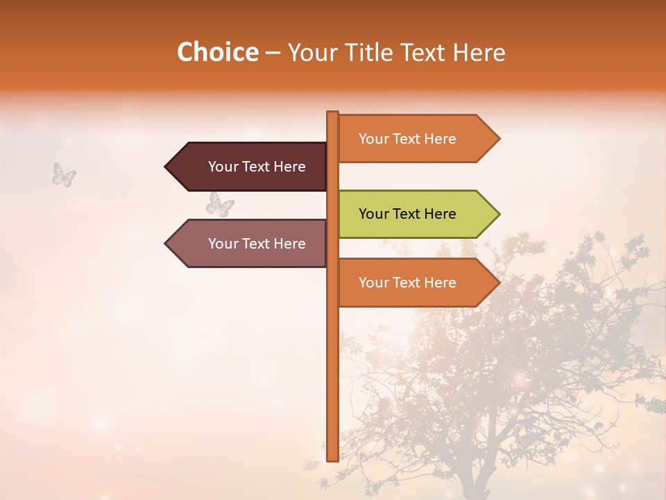 A Group Of Butterflies Flying Over A Tree PowerPoint Template