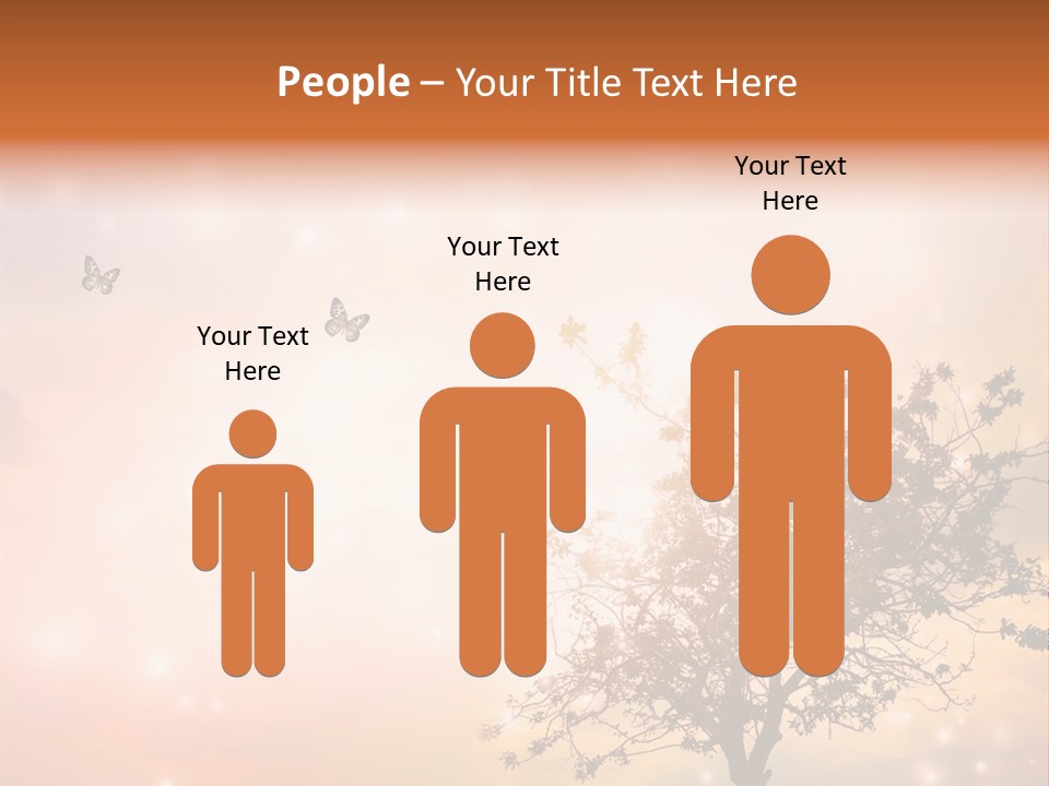 A Group Of Butterflies Flying Over A Tree PowerPoint Template