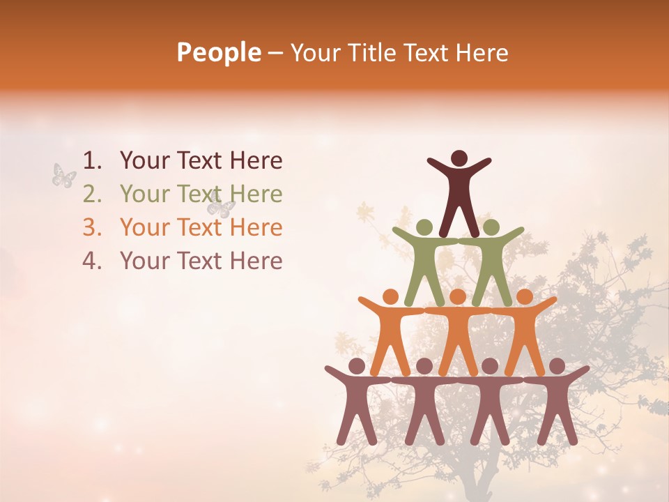 A Group Of Butterflies Flying Over A Tree PowerPoint Template