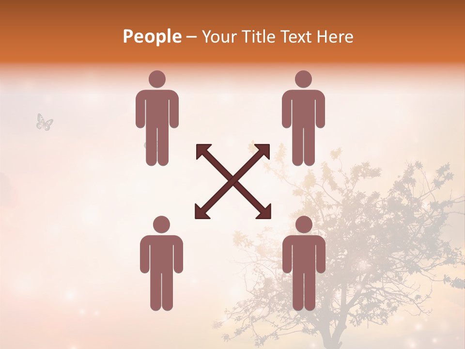 A Group Of Butterflies Flying Over A Tree PowerPoint Template